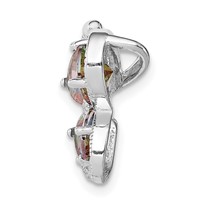 Sterling Silver Rhodium-plated Polished Dark Mystic CZ Butterfly Pendant view 2