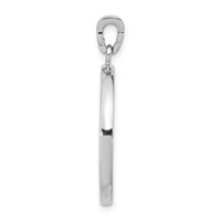 Sterling Silver Rhodium-plated Textured CZ Floral Circle Pendant view 2