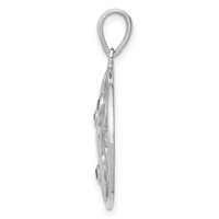 Sterling Silver Rhodium-plated Swirl Design Pendant with Amethyst view 2