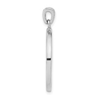 Sterling Silver Rhodium-plated Textured CZ Floral Circle Pendant view 2