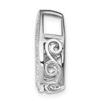 Sterling Silver Platinum-plated Vibrant Moving CZ Teardrop -Fits Up to 4mm Cubetto- Slide Pendant view 2