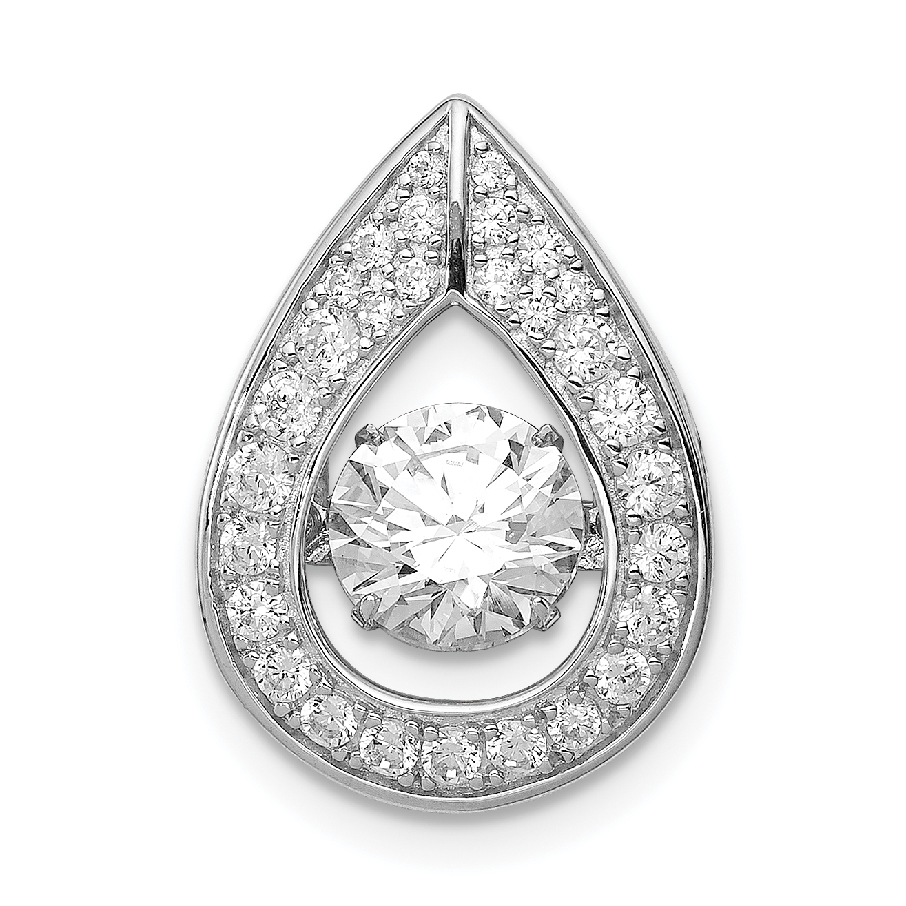 Sterling Silver Platinum-plated Vibrant CZ Pendant (QP4358)