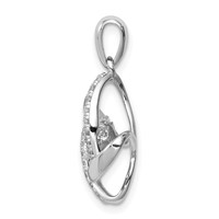 Sterling Silver Platinum-plated Vibrant Moving CZ Pendant view 2