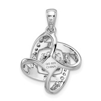 Sterling Silver Platinum-plated Vibrant Moving CZ Pendant view 4