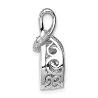 Sterling Silver Platinum-plated Vibrant Moving CZ Knot Pendant view 2