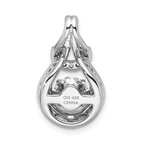 Sterling Silver Platinum-plated Vibrant Moving CZ Knot Pendant view 4