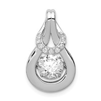 Sterling Silver Platinum-plated Vibrant Moving CZ Knot Pendant view 1
