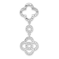 Sterling Silver Polished Fancy CZ Chain Slide view 4