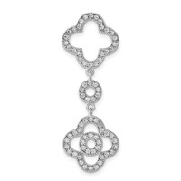 Sterling Silver Polished Fancy CZ Chain Slide view 1