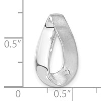 Sterling Silver Polished & Satin CZ Twisted Link Chain Slide Pendant view 3