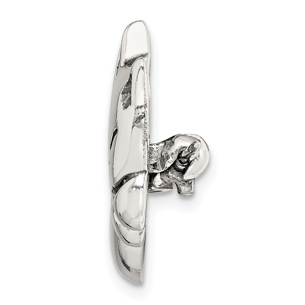 Sterling Silver Antiqued Sleeping Cat Pin (QP44)