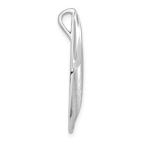 Sterling Silver Polished & Satin CZ Chain Slide Pendant view 2