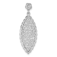 Sterling Silver Polished Filigree CZ Pendant view 4