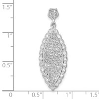 Sterling Silver Polished Filigree CZ Pendant view 3