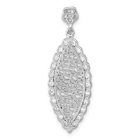 Sterling Silver Polished Filigree CZ Pendant view 1