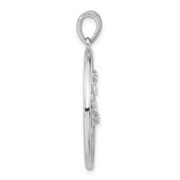 Sterling Silver Polished CZ Circle Pendant view 2
