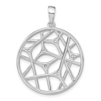 Sterling Silver Polished CZ Circle Pendant view 4