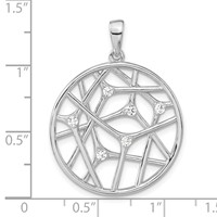 Sterling Silver Polished CZ Circle Pendant view 3
