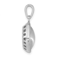 Sterling Silver Polished & Textured Diamond-shape Pendant view 2