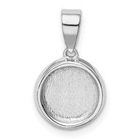 Sterling Silver Rhodium-plated Blue Lab Created Opal Round Pendant view 4