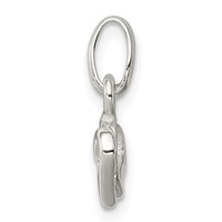 Sterling Silver Polished Double Heart Charm view 2