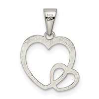 Sterling Silver Polished Hearts Pendant view 4