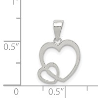 Sterling Silver Polished Hearts Pendant view 3