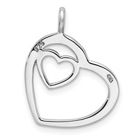 Sterling Silver Rhodium-plated Heart Pendant view 4