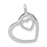 Sterling Silver Rhodium-plated Heart Pendant view 1
