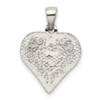 Sterling Silver Polished Filigree Heart Pendant view 4