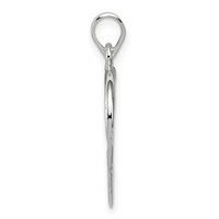 Sterling Silver Polished & D C Heart Pendant view 2