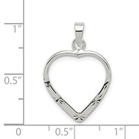 Sterling Silver Polished & D C Heart Pendant view 3