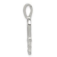 Sterling Silver Polished Love Pendant with Heart Chain Slide view 2
