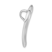 Sterling Silver Polished & Scratch Finish Heart Chain Slide Pendant view 2