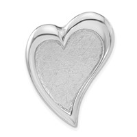 Sterling Silver Polished & Scratch Finish Heart Chain Slide Pendant view 1