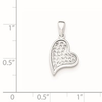 Sterling Silver CZ Heart Pendant view 2