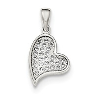 Sterling Silver CZ Heart Pendant view 1