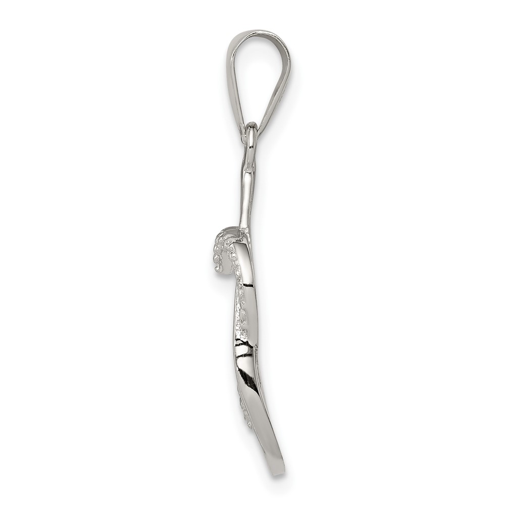 Sterling Silver Rhodium-plated Polished CZ Heart Pendant (QP4454)