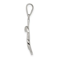 Sterling Silver Rhodium-plated Polished CZ Heart Pendant view 2