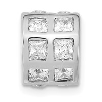 Sterling Silver Polished CZ Bead view 4