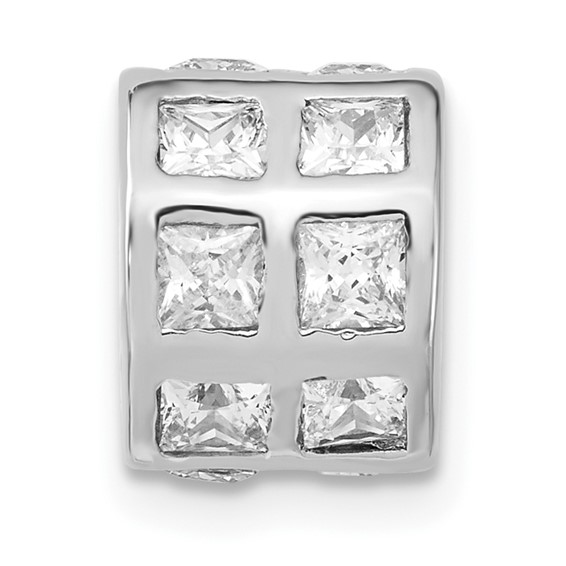 Sterling Silver Polished CZ Bead