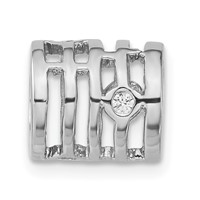 Sterling Silver Polished CZ Bead view 4