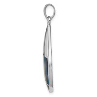 Sterling Silver Rhodium-plated Polished Abalone Teardrop Pendant view 2