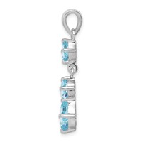 Sterling Silver Rhodium-plated Blue Topaz Pendant view 2