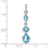 Sterling Silver Rhodium-plated Blue Topaz Pendant view 4