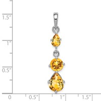 Sterling Silver Rhodium-plated Citrine Pendant view 3