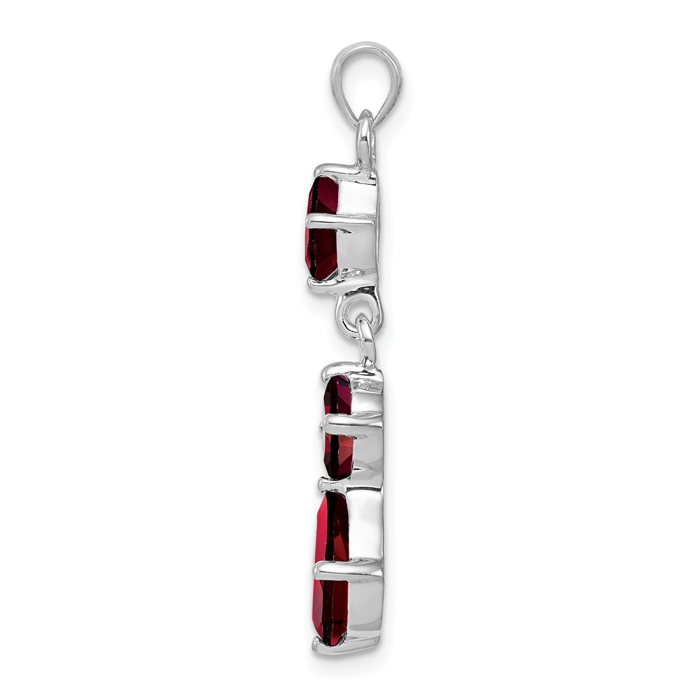 Sterling Silver Rhodium-plated Garnet Pendant (QP4542GA)