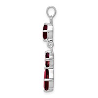 Sterling Silver Rhodium-plated Garnet Pendant view 2