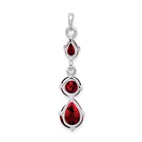 Sterling Silver Rhodium-plated Garnet Pendant view 4
