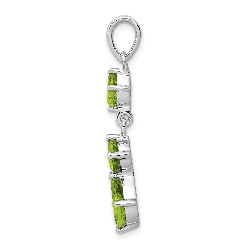 Sterling Silver Rhodium-plated Peridot Pendant (QP4542PE)